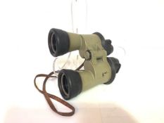 A pair of German World War II 7X50 Kriegsmarine U Boat binoculars, by Carl Zeiss, with green metal