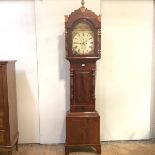 A mid-19th century Welsh longcase clock, signed Josh' (Joseph) Sern, Swansea, the 13" painted dial