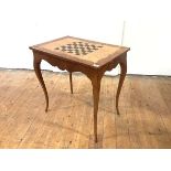A French kingwood and birds eye maple games table, fourth quarter of the 19th century, with