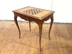 A French kingwood and birds eye maple games table, fourth quarter of the 19th century, with