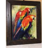 Rabb, Three Macaws, oil, signed bottom right (59cm x 43cm)