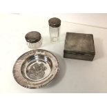 A London silver presentation ashtray inscribed From the SW Radiologists, 1970 and decorated with a