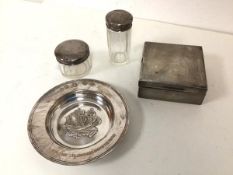 A London silver presentation ashtray inscribed From the SW Radiologists, 1970 and decorated with a