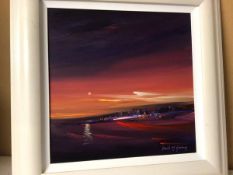 David M Graham, Seascape at Sunset, oil, signed bottom right (34cm x 44cm)