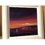 David M Graham, Seascape at Sunset, oil, signed bottom right (34cm x 44cm)