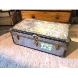 A vintage travelling case, with metal exterior (33cm x 90cm x 52cm)