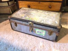 A vintage travelling case, with metal exterior (33cm x 90cm x 52cm)