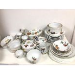 A collection of Royal Worcester china in Eversham and similar patterns including casserole dishes,