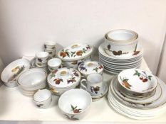 A collection of Royal Worcester china in Eversham and similar patterns including casserole dishes,