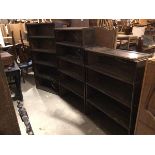 A graduated set of Globe Wernicke bookcases, all tiers lacking doors, some stamped Globe Wernicke (