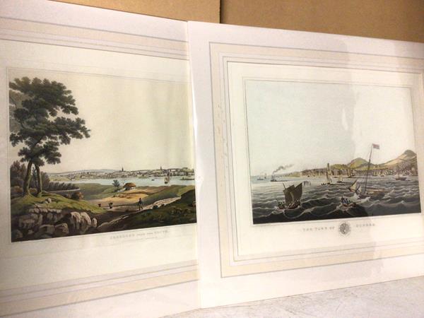 A 19thc hand coloured aquatint, after L.Clark, Aberdeen from the South, paper label verso ex Nigel