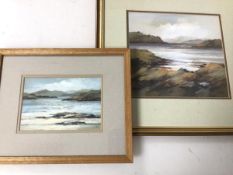 Ethel Walker, Harbour within Valley, gouache, signed bottom right (19cm x 21cm) and another (2)