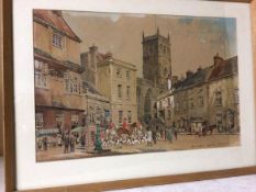 English School, The Market Square, Axbridge, watercolour (35cm x 52cm)