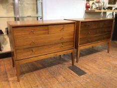 A pair of mid century teak Uniflex Unit chests, each with two short drawers above two long