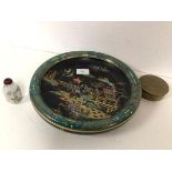 A mixed lot including a Carltonware Chinese inspired bowl with inward folding rim and Japanese