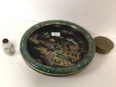 A mixed lot including a Carltonware Chinese inspired bowl with inward folding rim and Japanese