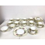 A 1930s/40s Adderley Ware tea service including ten teacups (each: 7cm x 8.5cm), twelve saucers,