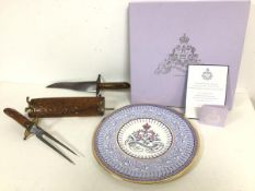A mixed lot including a Queen Mother commemorative plate manufactured by The Royal Collection 735/