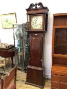 A George III mahogany longcase clock, indistinctly signed (Aleton) the fourteen inch brass dial with