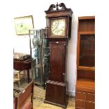 A George III mahogany longcase clock, indistinctly signed (Aleton) the fourteen inch brass dial with