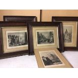 A set of 19thc etchings depicting Scottish Scenes, including Knox's House and Canongate,