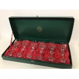 A set of six Thomas Webb Crystal cut crystal wine glasses in original presentation box (each: 17.5cm