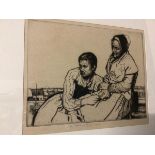 William Lee Hankie, Two Women, etching, signed to bottom (18cm x 22cm)