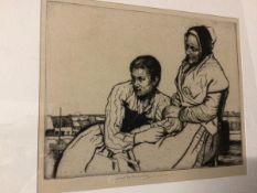 William Lee Hankie, Two Women, etching, signed to bottom (18cm x 22cm)