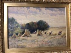 John Blair (1850-1934), Farmers Harvesting in Field, watercolour, signed and dated 1881 bottom right