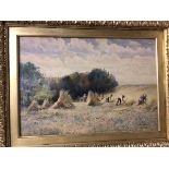 John Blair (1850-1934), Farmers Harvesting in Field, watercolour, signed and dated 1881 bottom right