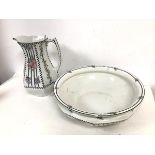 An early 20thc Corona ware Argosy pattern basin and ewer (cracks to ewer) (ewer: 31cm) (2)