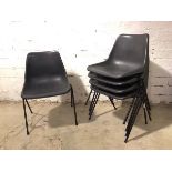 A set of five Robin Day for Hille design (designed 1962) chairs, with charcoal