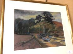 Sheila Arnot, Cramond, pastel, signed and dated 1988 bottom left (33cm x 44cm)