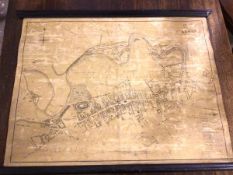 A vintage reproduction map of a Plan of Elgin, by John Wood (56cm x 73cm)