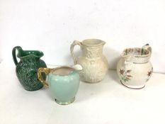 19thc and later water jugs, including Royal Interest: one decorated with Royal symbols in relief