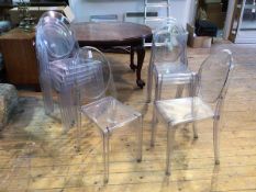 A set of ten stackable Philippe Stark Ghost chairs (91cm x 39cm x 40cm)