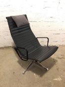 Charles and Ray Eames aluminum lounge chair model 683 for Hermer Miller, designed 1957