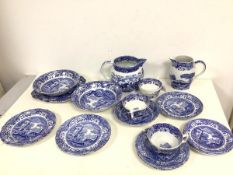 A collection of modern Spode Italian pattern china, including a jug (13cm), three teacups, three