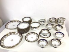 A Japanese Noritake teaset including twelve cups, saucers, side plates, two sandwich plates, sugar