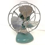 Frost Vintage turquoise enamel table fan 35cm high