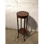 An Edwardian mahogany plant stand, the circular top above a single tier, on outswept feet (98cm x