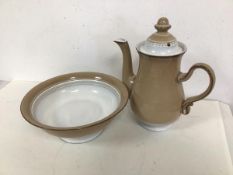 A Denby coffee pot (26cm) with matching footed bowl (2)
