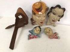 A mixed lot including a late 19thc/early 20thc stereoscope (20cm x 32cm x 14cm), vintage wall