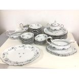 A Bavarian Johann Haviland part dinner service with eight dinner plates (25cm), saucers, bowls,