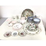 A mixed lot of china including six rice pattern bowls and spoons, four Royal Tudor ware bowls and