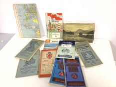 A collection of vintage maps including Bartholemew's Ordnance Survey including British and Danish