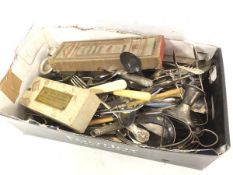 A large quantity of Epns including forks, knives, candleholders, caddy spoons, toast rack, sugar