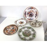 A mixed lot including a Copeland Spode plate inscribed Spode's Byron Series I to base (24cm),