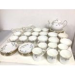 A Duchess Tranquility pattern teaset including six teacups and saucers and six breakfast cups and