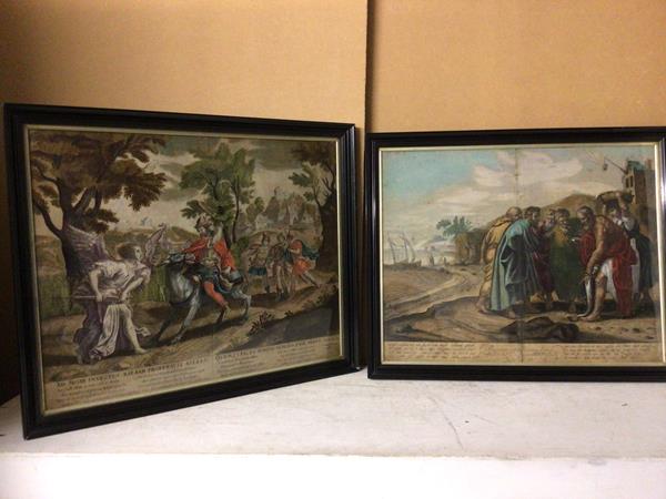 Two early 19thc prints of Biblical Scene with text in German (?), possibly by S.Savry the other by